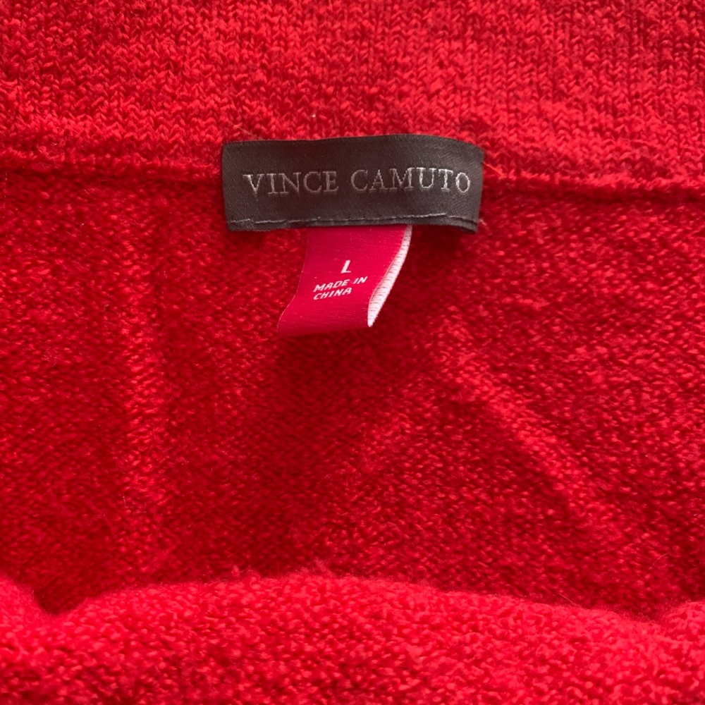 RED SWEATER OFF THE SHOULDER
